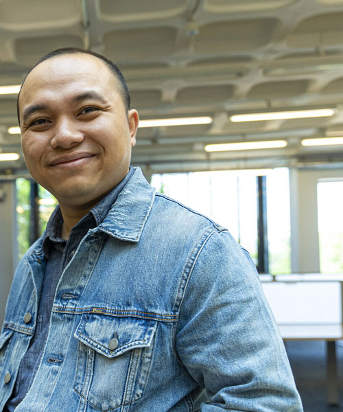International student smiling.