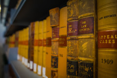 Law books on shelf in our library