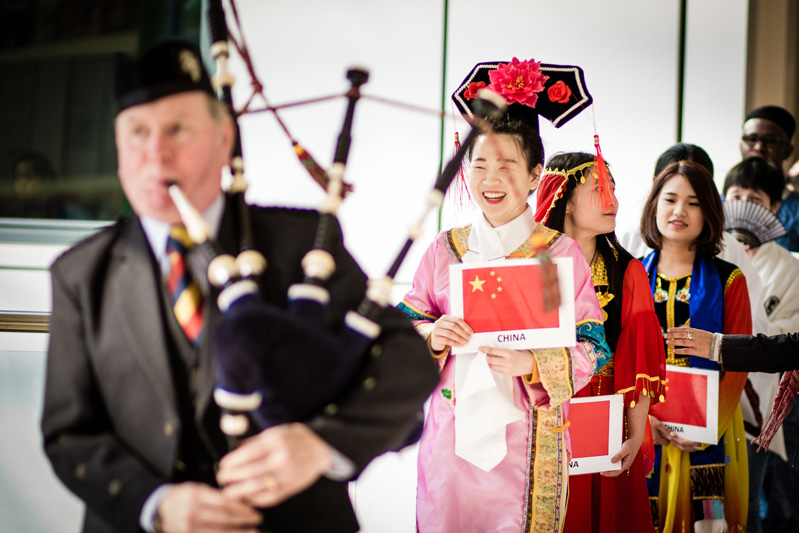 International students dressed up for the International Costume Parade