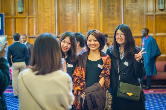 International students at a reception in Bradford