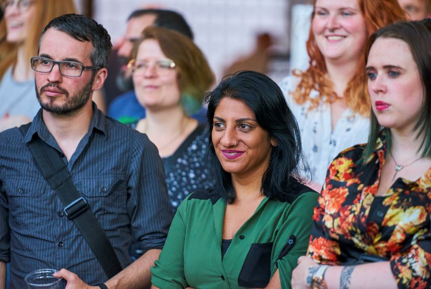 Audience sat at Cafe Scientifique event