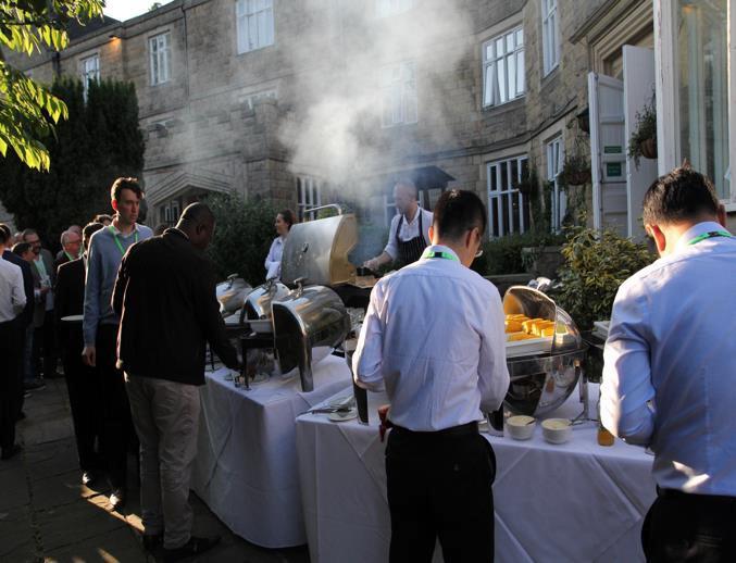 People getting food at the ICSAS conference BBQ 2019