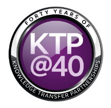 40 years of Knowledge Transfer Partnerships logo.