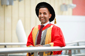 Dr Amir Khan, honorary award recipient July 2022. Doctor of Health.