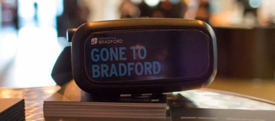 VR headset with Gone to Bradford written on it.