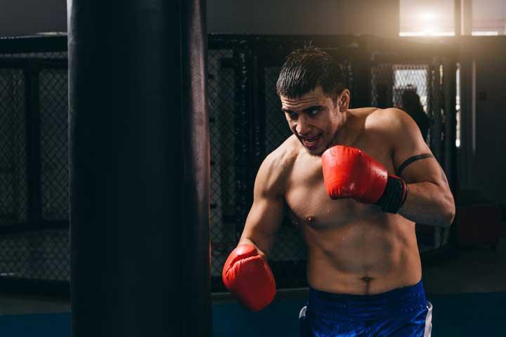 Bradford Boxing Academy stock image of man training