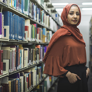 A student in the library